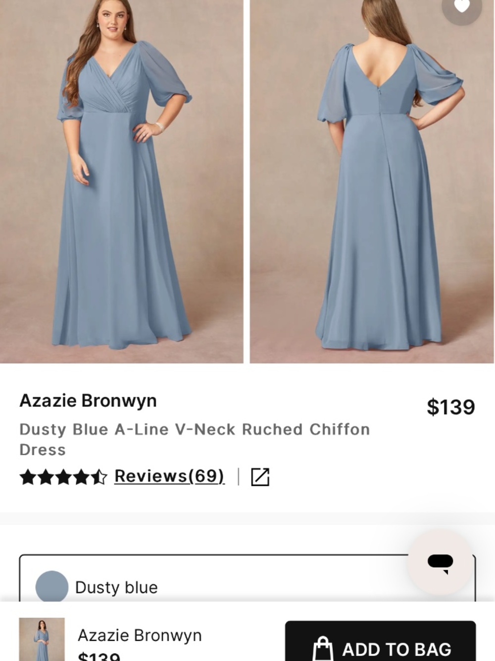 Azazie Bronwyn NWT Plus size A26